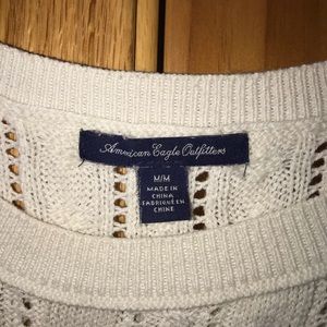 Creme off-the-shoulder AE sweater